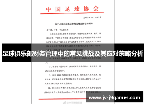 足球俱乐部财务管理中的常见挑战及其应对策略分析